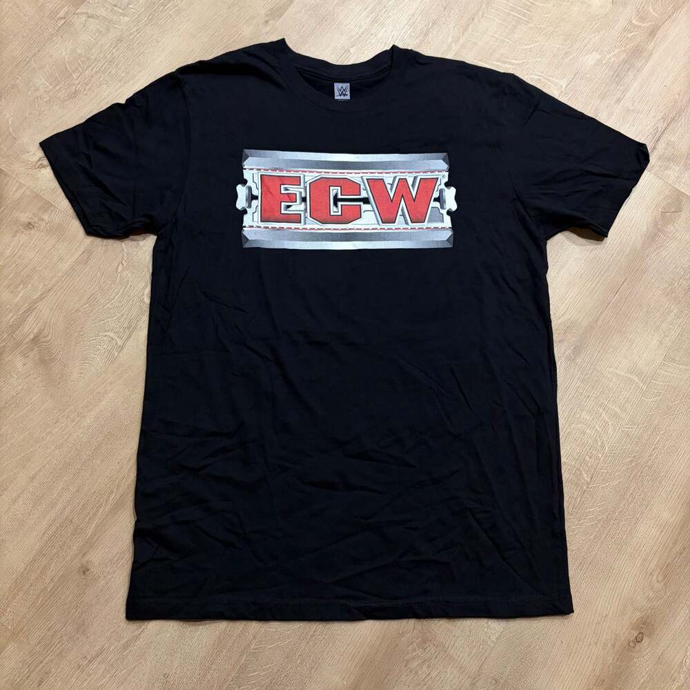 WWE ECW Logo Graphic Tee T-Shirt Mens Large Black Extreme Championship Wrestling